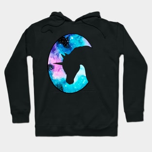 Galaxy Unicorn Head Silhouette Hoodie